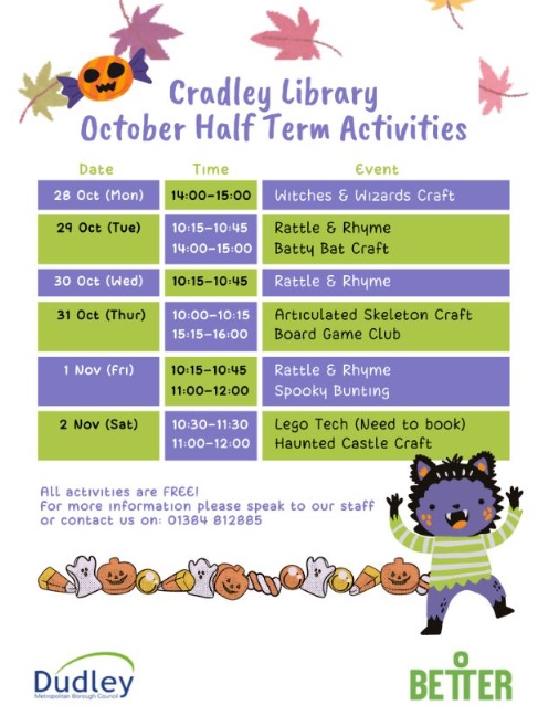 Cradley Library - Children's Half Term Activities